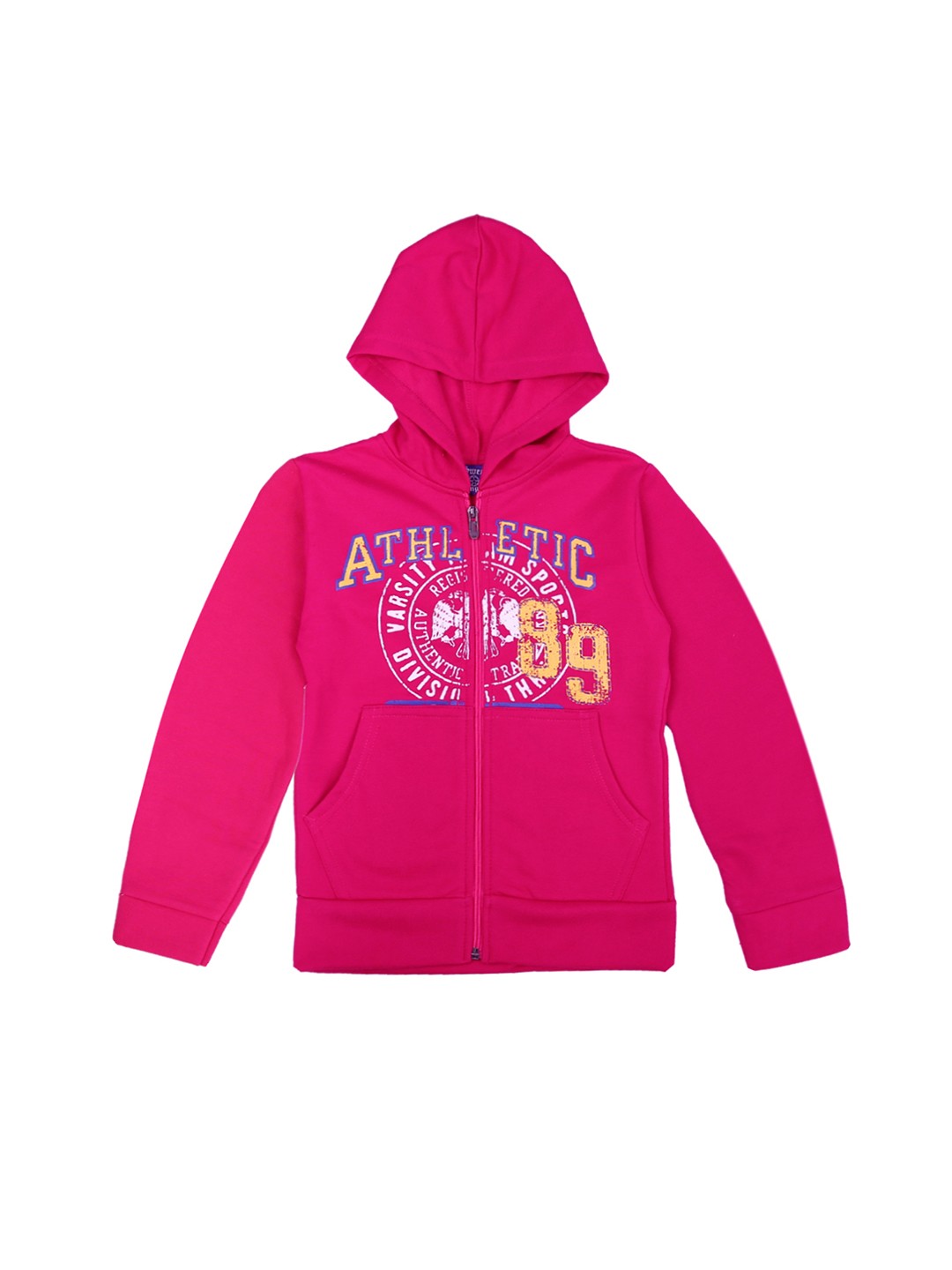 

SWEET ANGEL Unisex Pink & Yellow Printed Hooded Sweatshirt