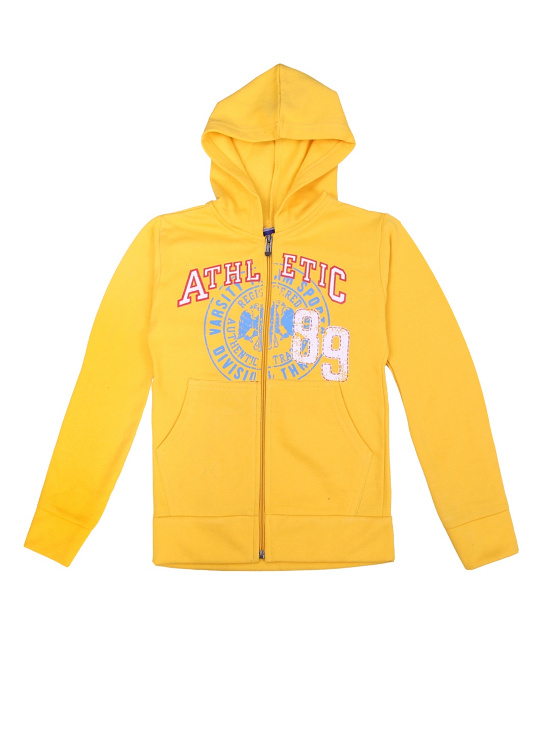 

SWEET ANGEL Kids Yellow Printed Hooded Sweatshirt
