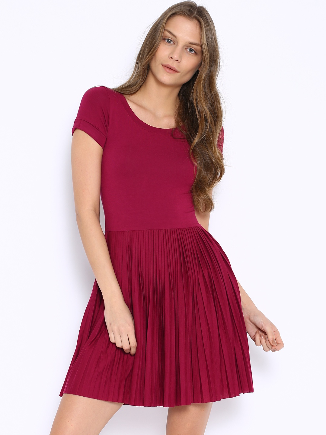 

U.S. Polo Assn. Women Burgundy Fit & Flare Dress