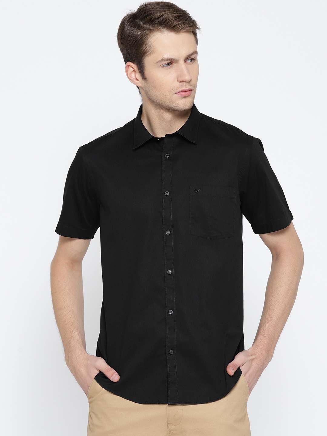 

Blackberrys Men Black Slim Fit Solid Casual Shirt