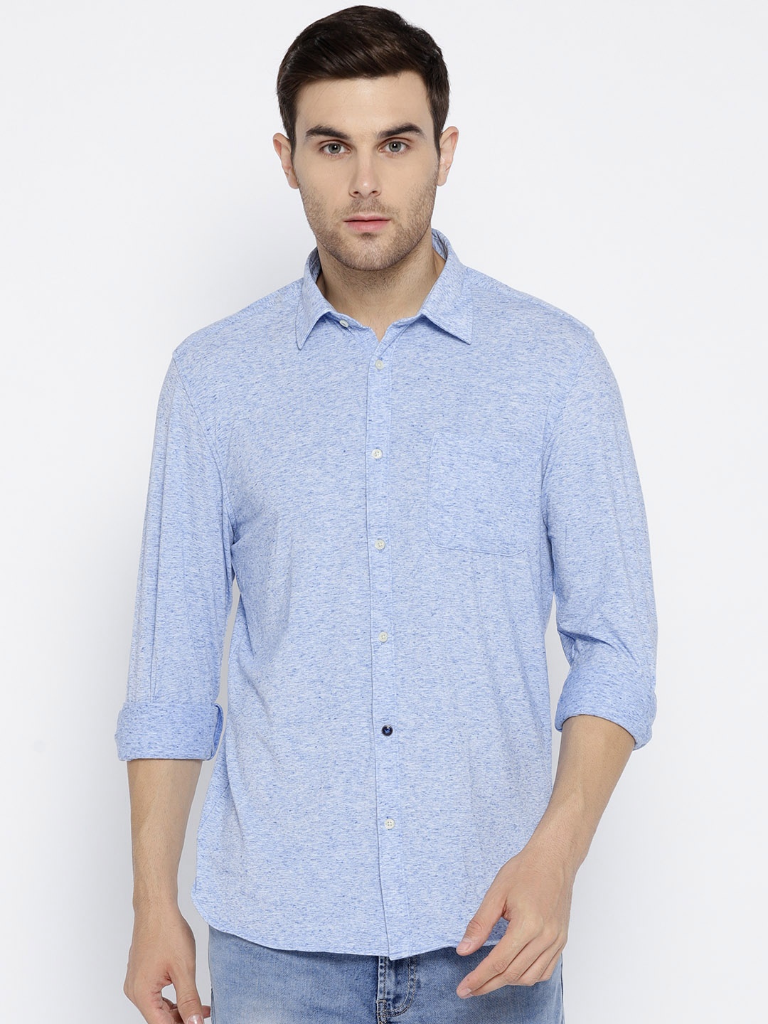 

Blackberrys Men Blue Slim Fit Solid Casual Shirt