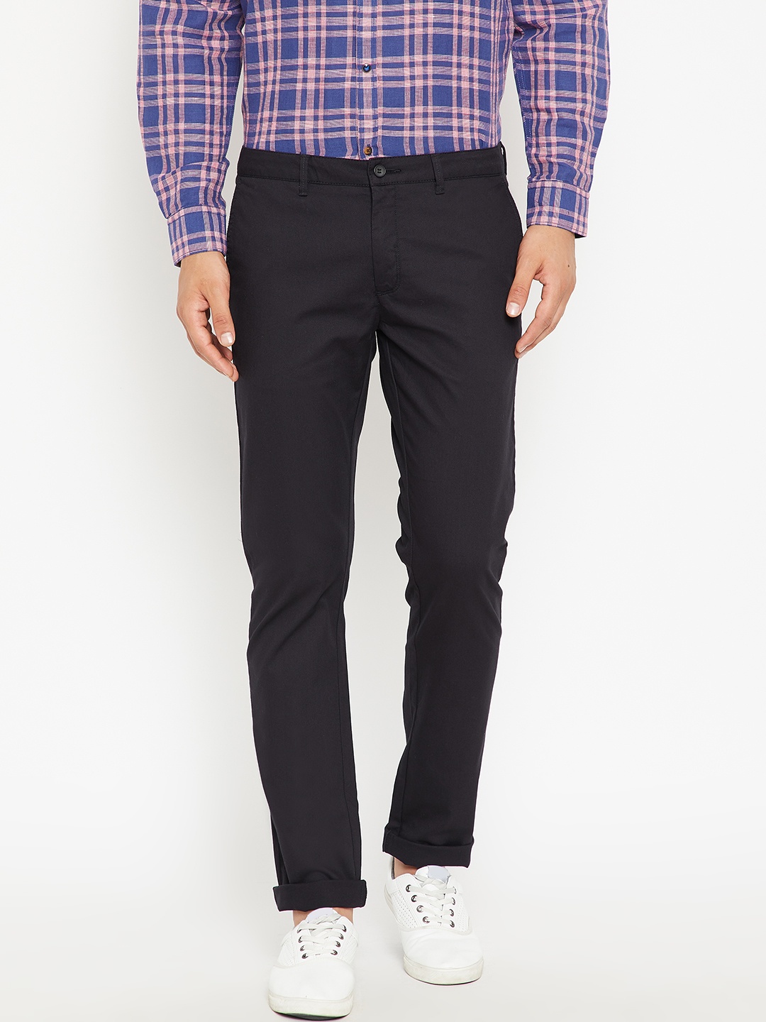 

Blackberrys Men Black B-95 Slim Fit Solid Trousers