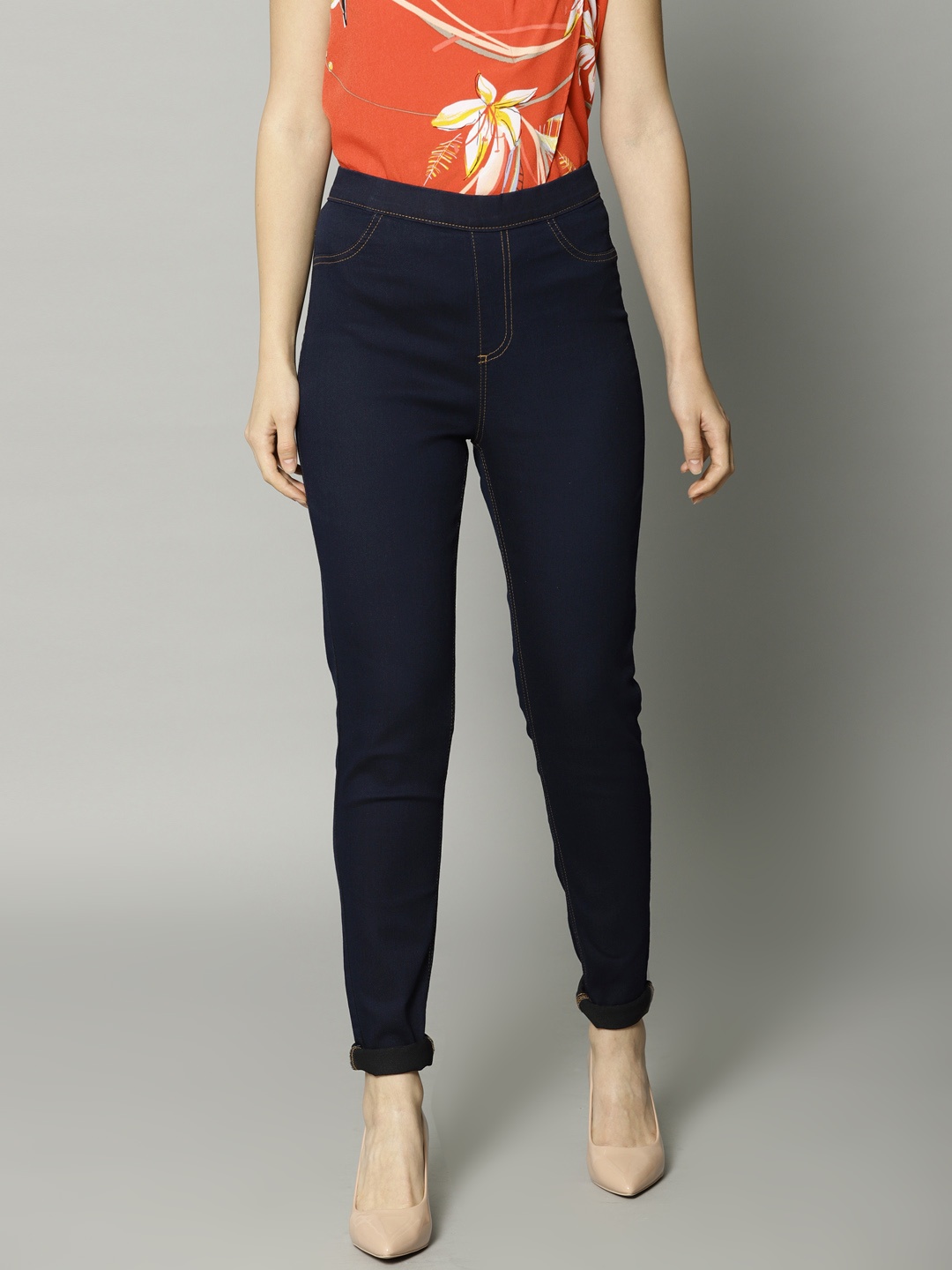 

Marks & Spencer Women Navy Blue Solid Jeggings