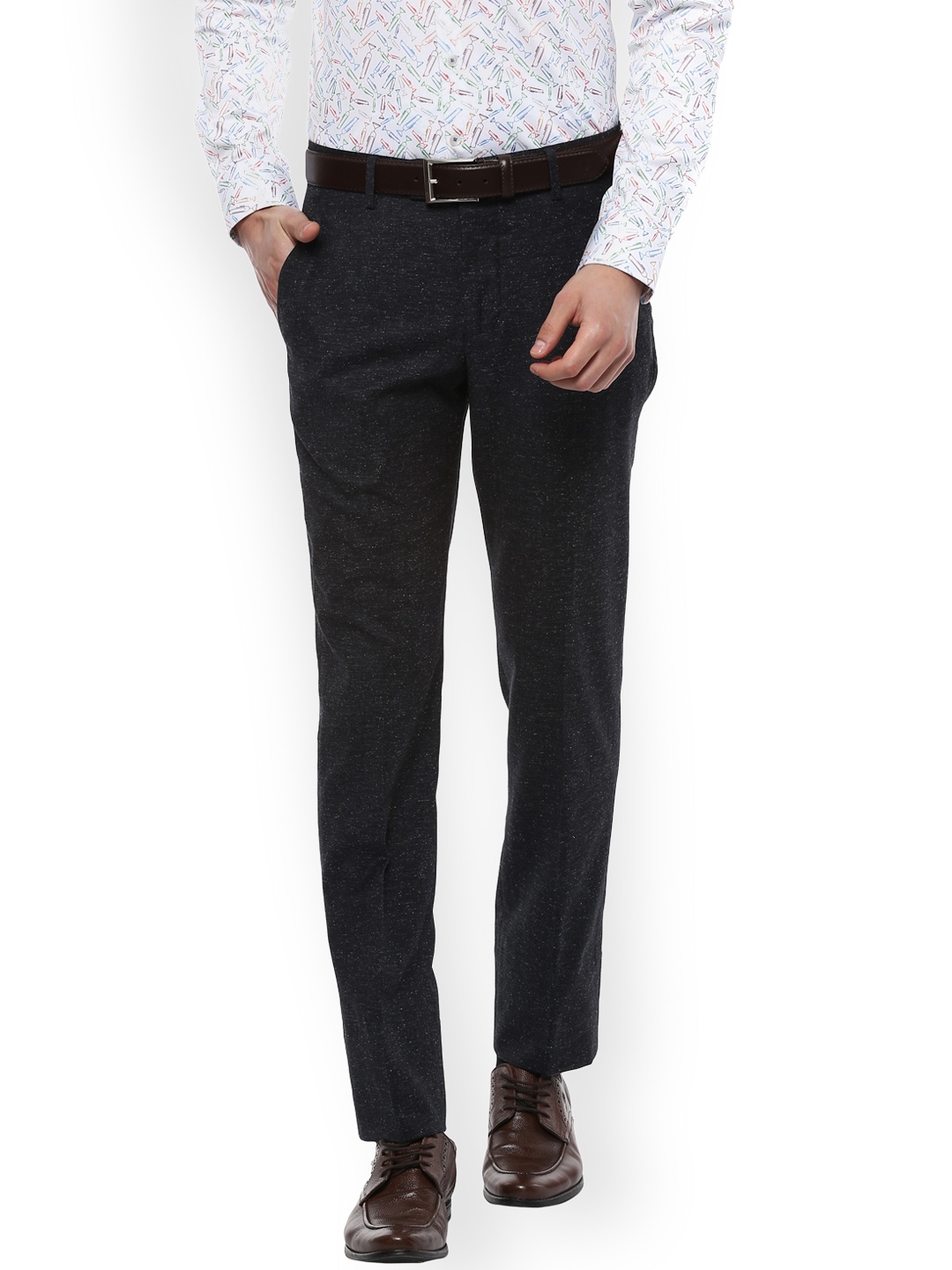 

SIMON CARTER LONDON Men Grey Slim Fit Formal Trousers
