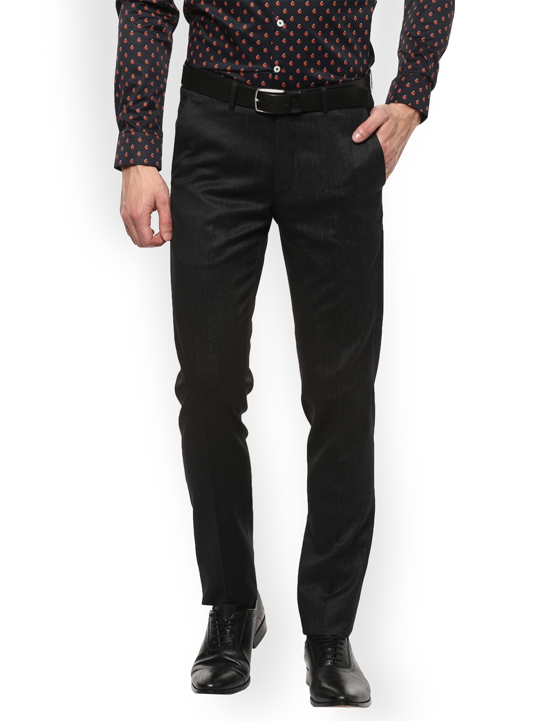 

SIMON CARTER LONDON Men Black Slim Fit Formal Trousers