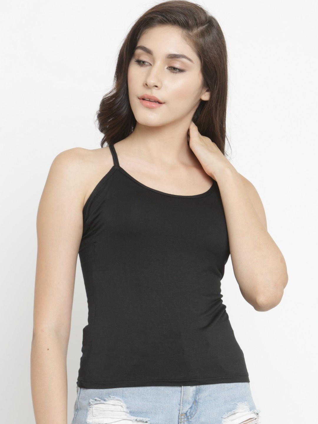 

PrettyCat Women Black Solid Camisole PC-CM-5113-BLK-S