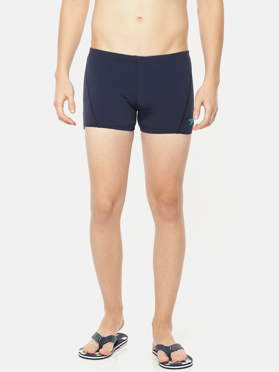

Speedo Men Navy Blue Solid ESSENTIAL SPLICE Swim Shorts 809307B353