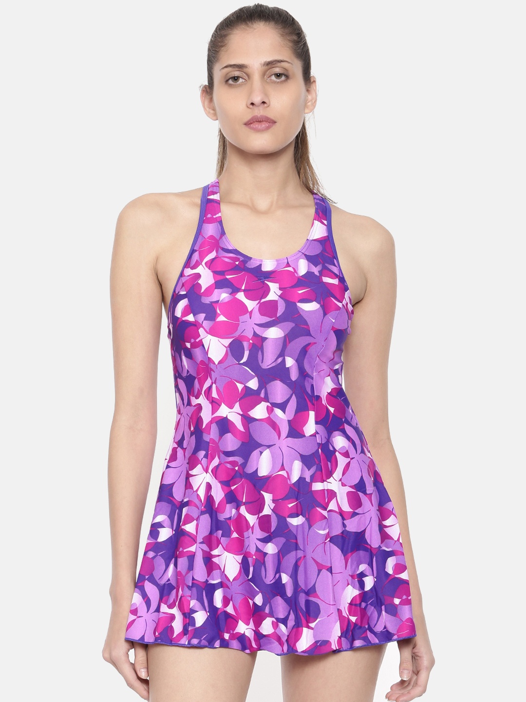 

Speedo Women Purple Printed Swimming Dress 808876B534