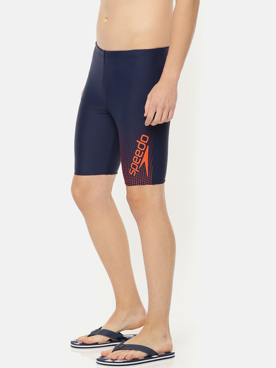 

Speedo Men Navy Blue Solid GALA LOGO JAMMER Swim Shorts