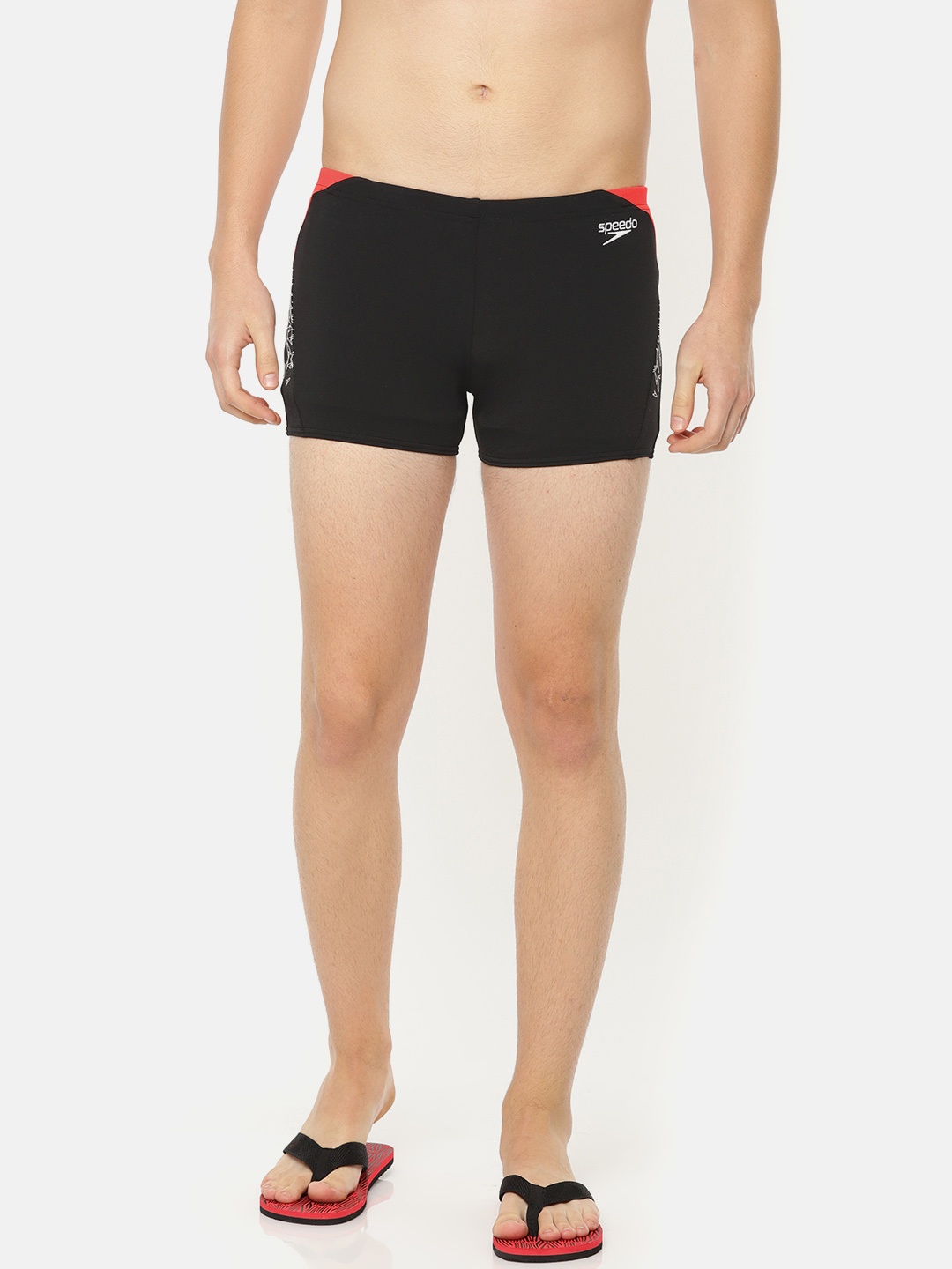 

Speedo Men Black Solid BOOM SPLICE Swim Shorts