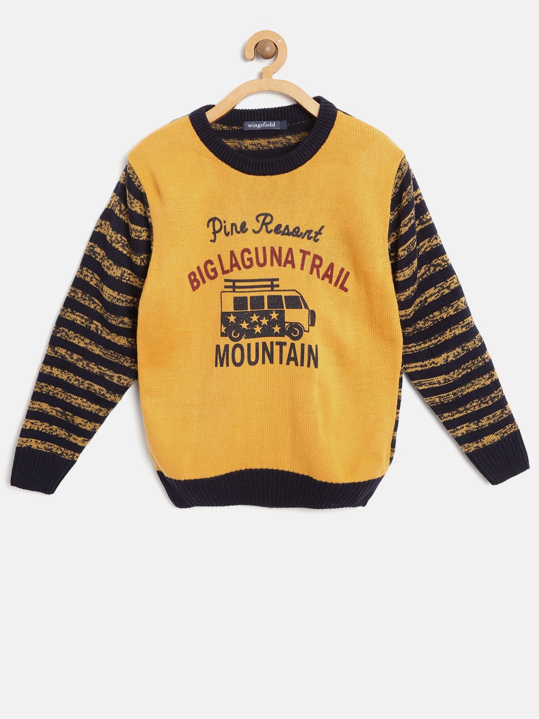 

Wingsfield Boys Yellow & Navy Printed Sweater