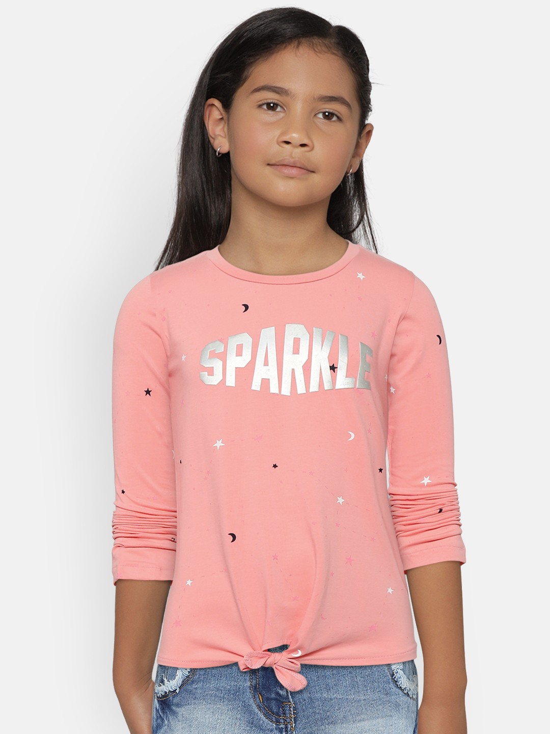 

Palm Tree Girls Pink Printed Pure Cotton Top