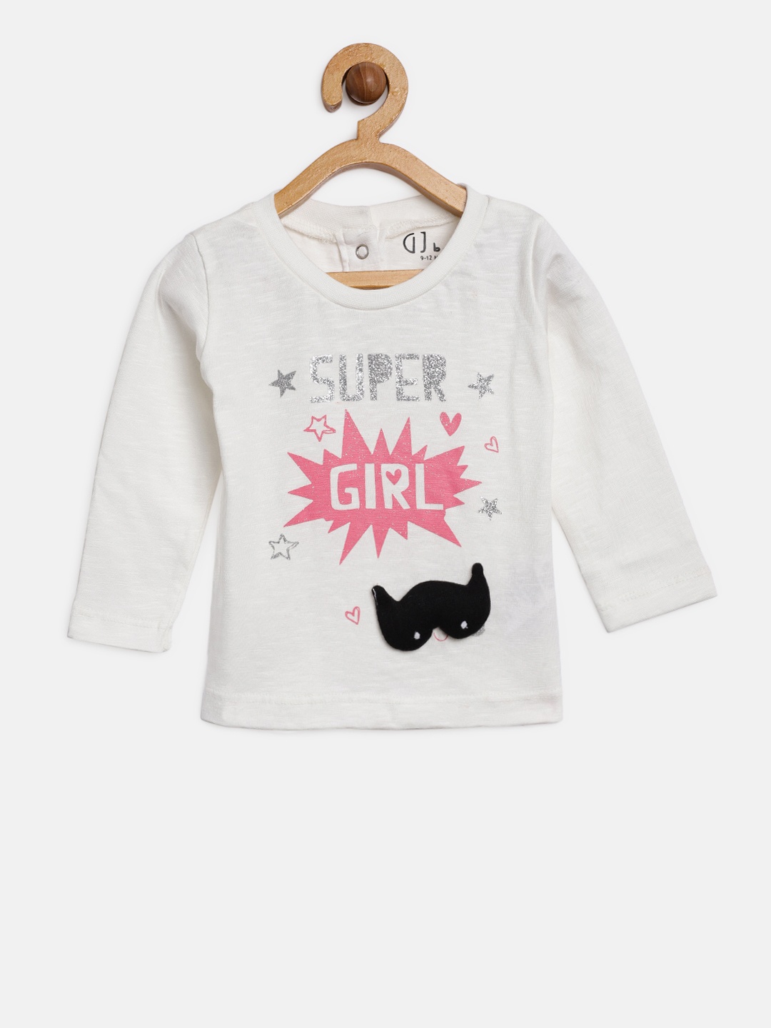 

Gini and Jony Girls Off-White Printed Round Neck T-shirt