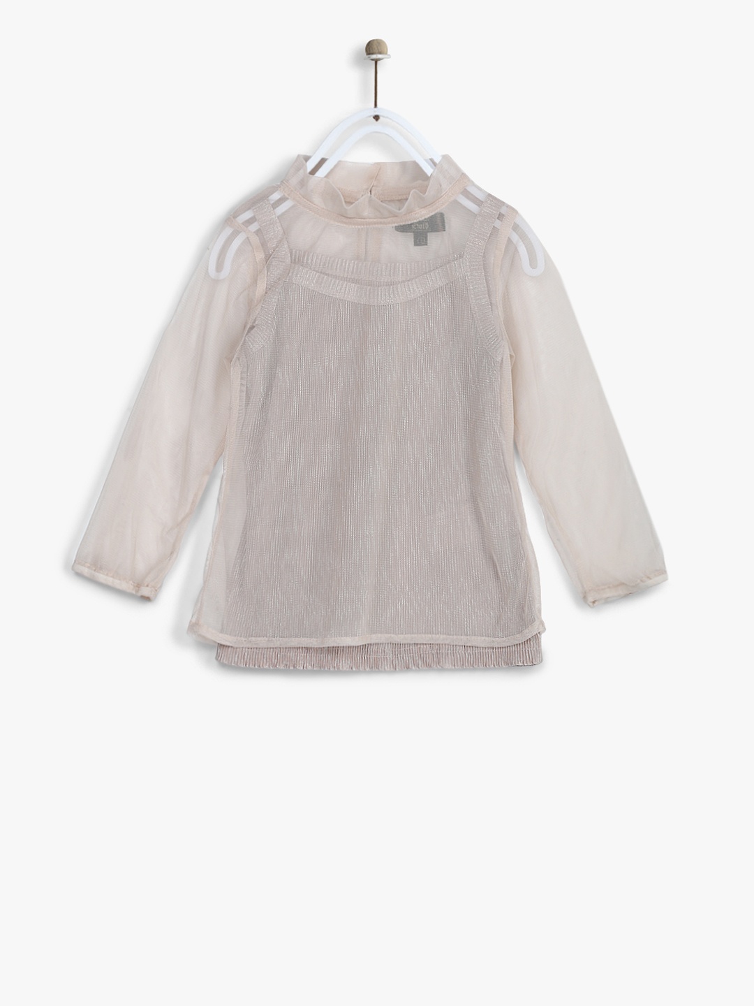 

Gini and Jony Girls Beige Sheer Solid Top