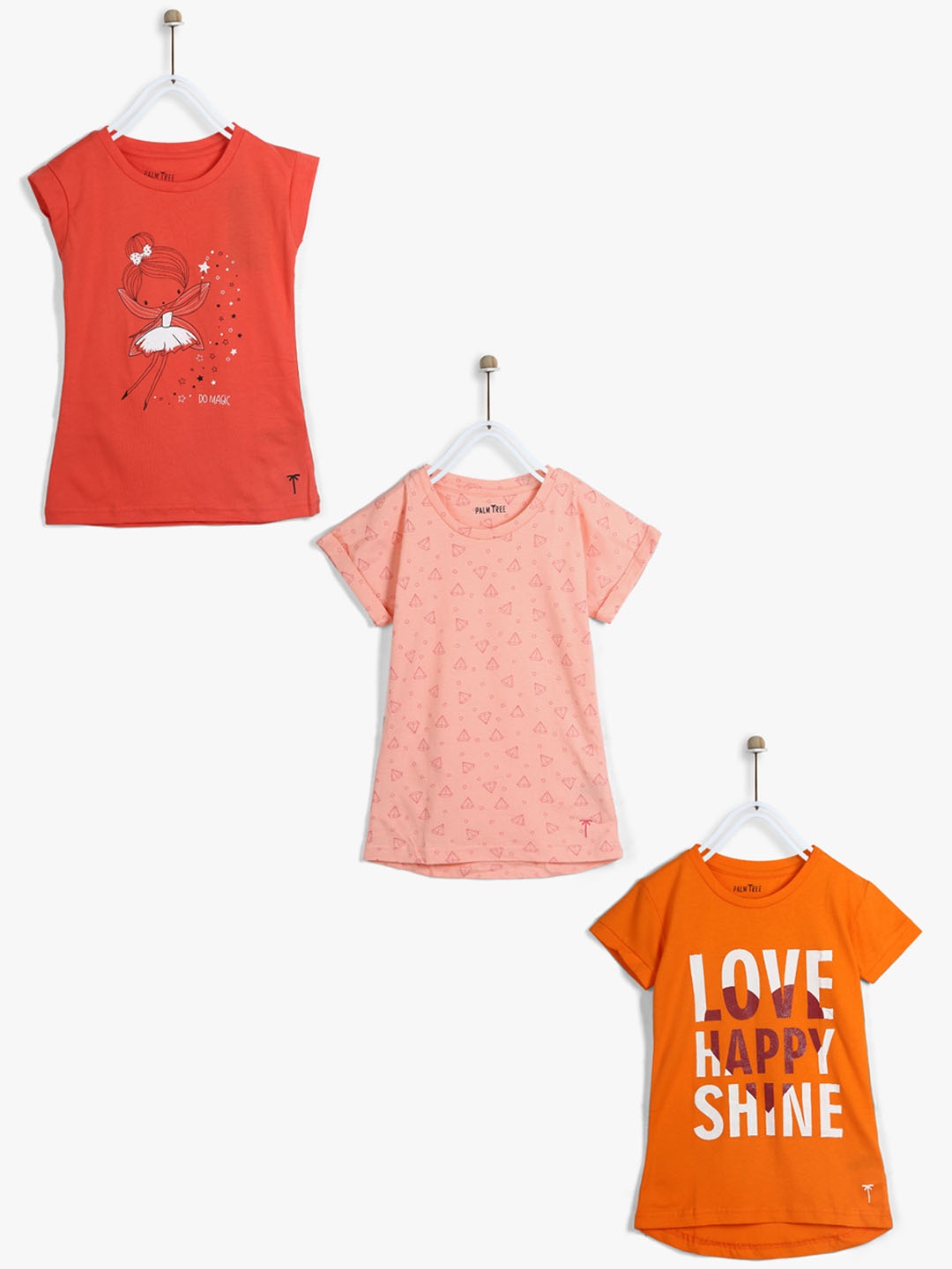 

Palm Tree Girls Pack of 3 Tops, Red