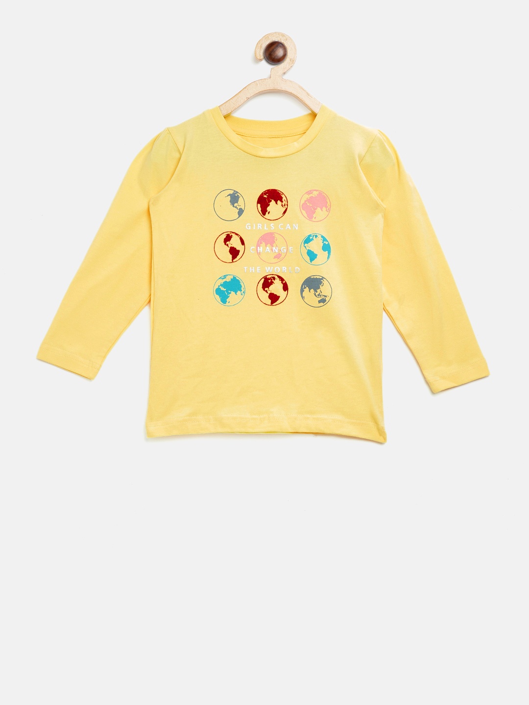 

Palm Tree Girls Yellow Printed Top