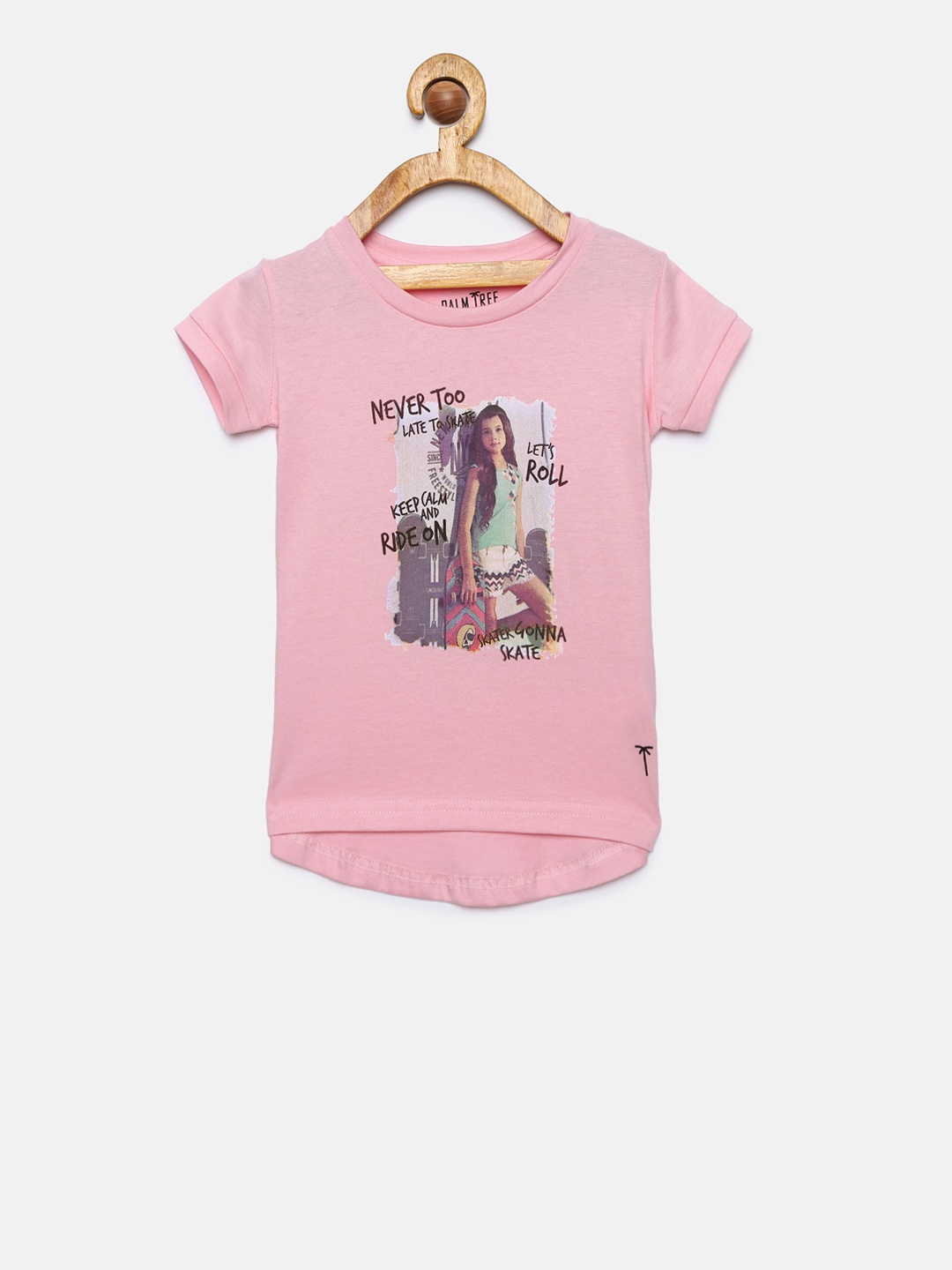 

Palm Tree Girls Pink Printed Top