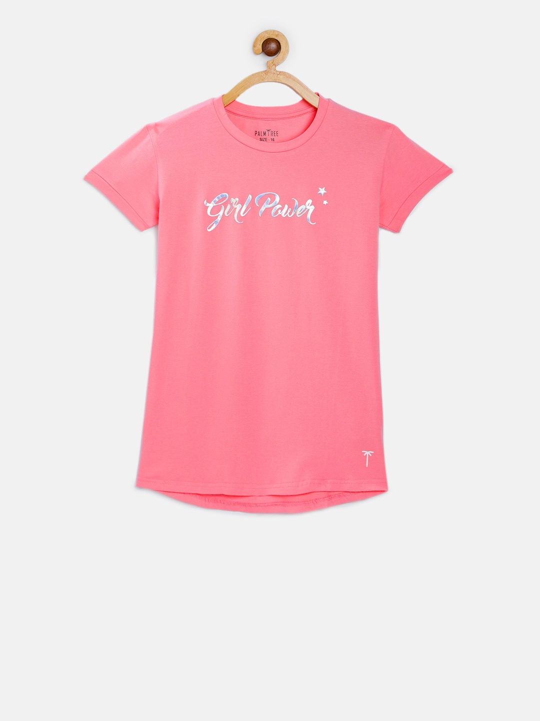 

Palm Tree Girls Pink Printed T-shirt