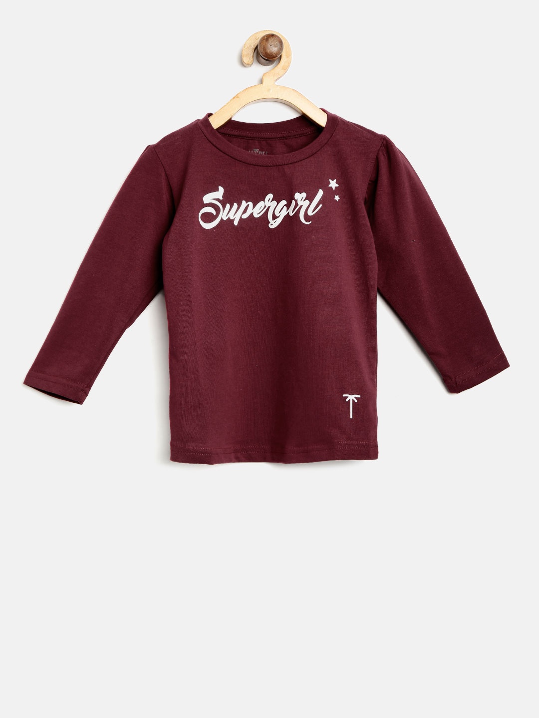 

Palm Tree Girls Burgundy Solid Round Neck T-shirt