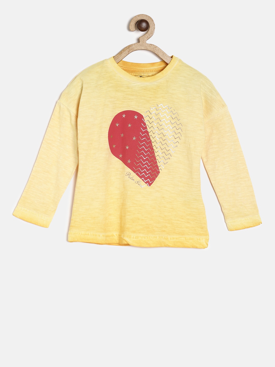 

Palm Tree Girls Yellow Printed Round Neck T-shirt
