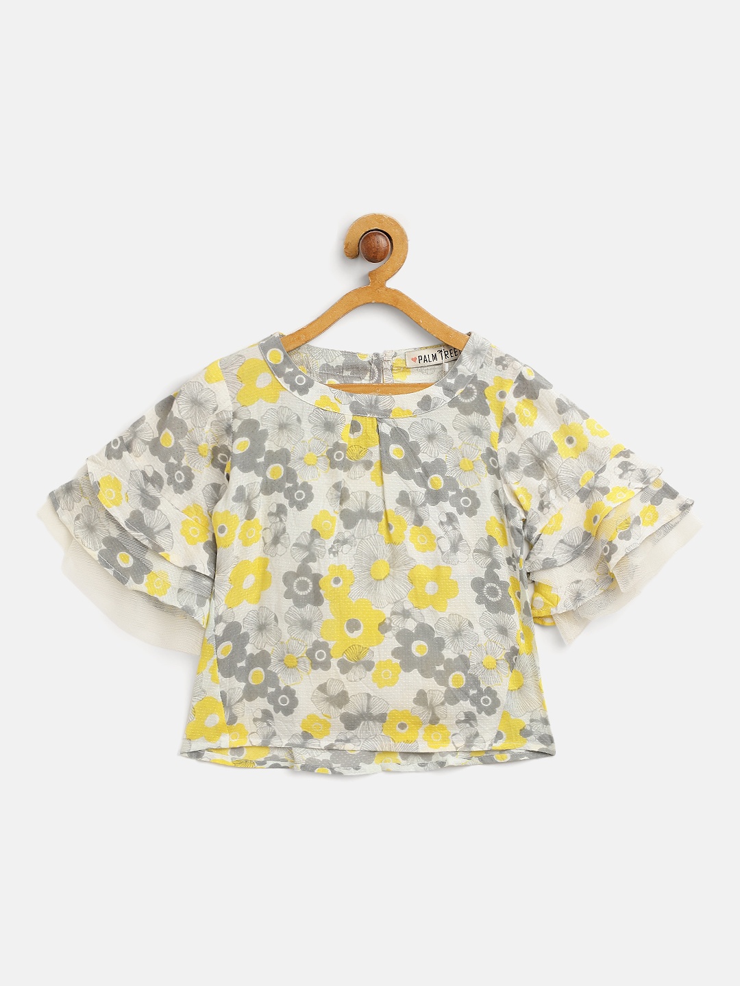 

Palm Tree Infant Girls White & Yellow Floral Regular Top