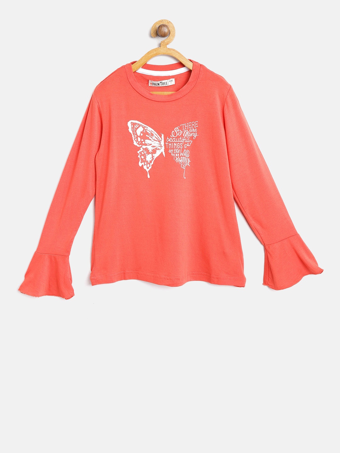 

Palm Tree Girls Coral Red Printed Top