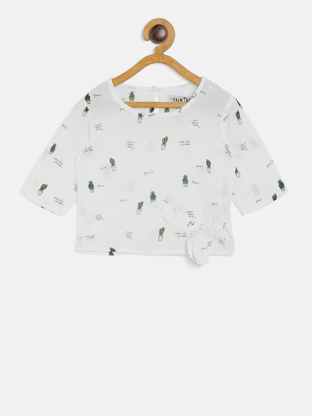 

Palm Tree Girls White Printed Top