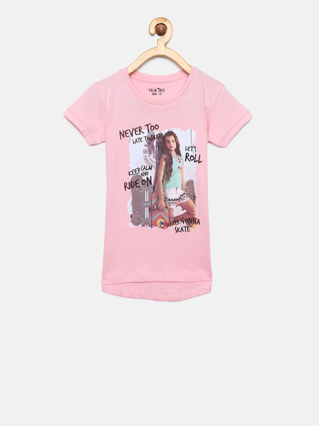 

Palm Tree Girls Pink Printed Top
