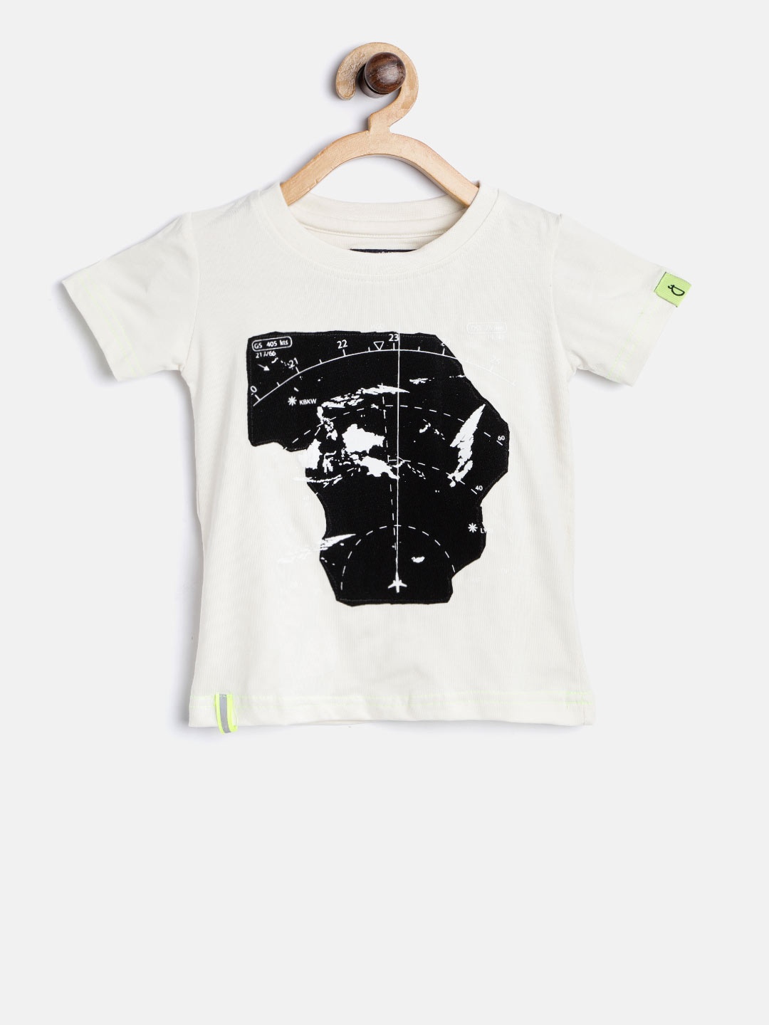 

Gini and Jony Boys Off-White Printed Round Neck T-shirt