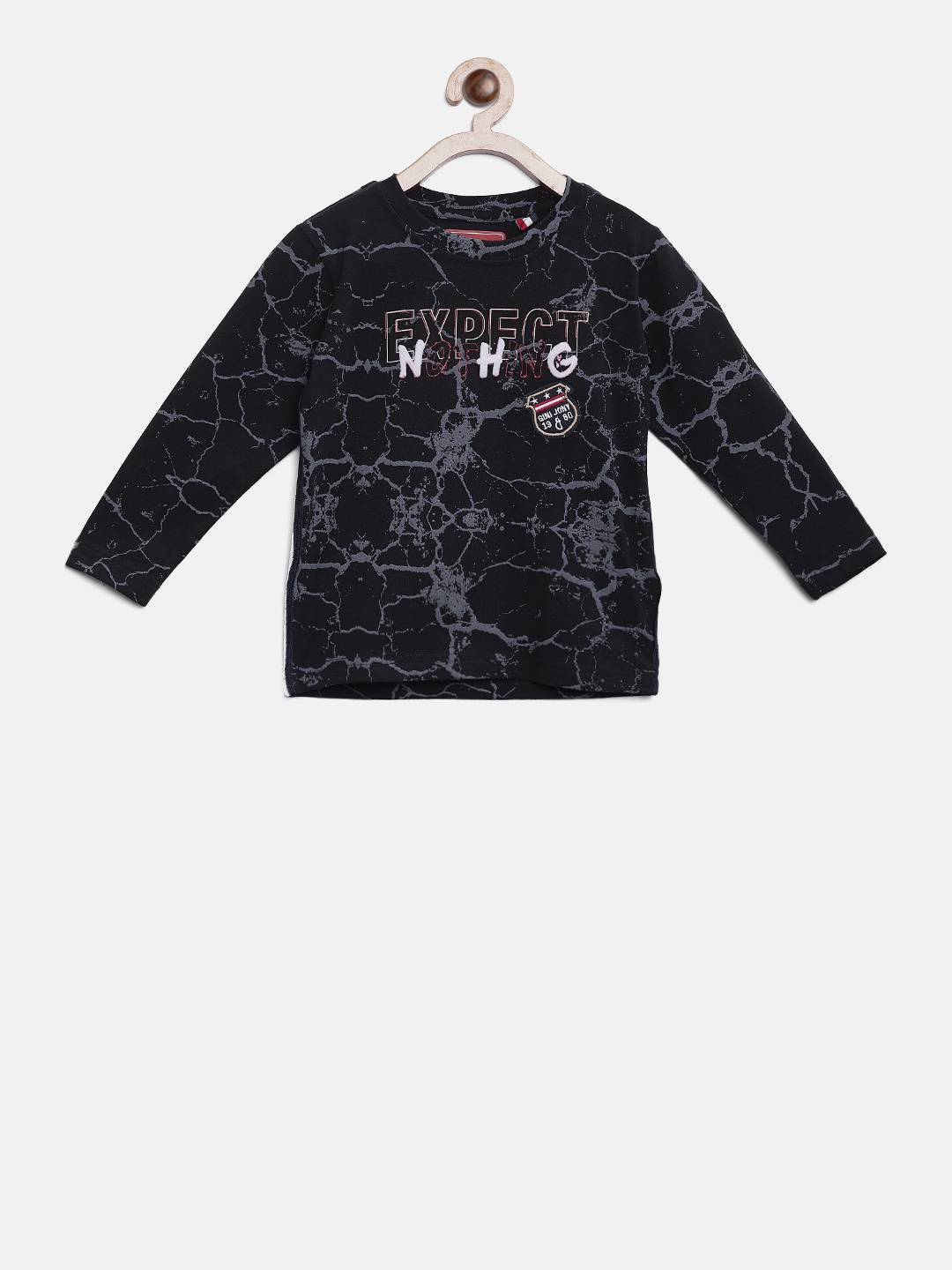 

Gini and Jony Boys Black Printed T-shirt