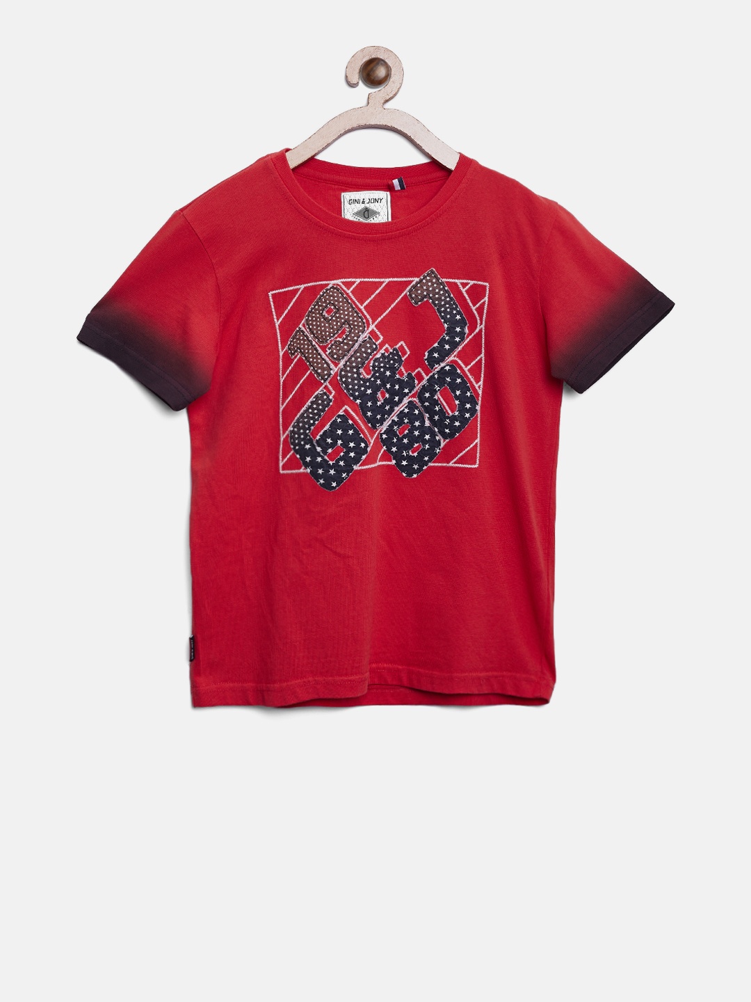 

Gini and Jony Boys Red Printed T-shirt