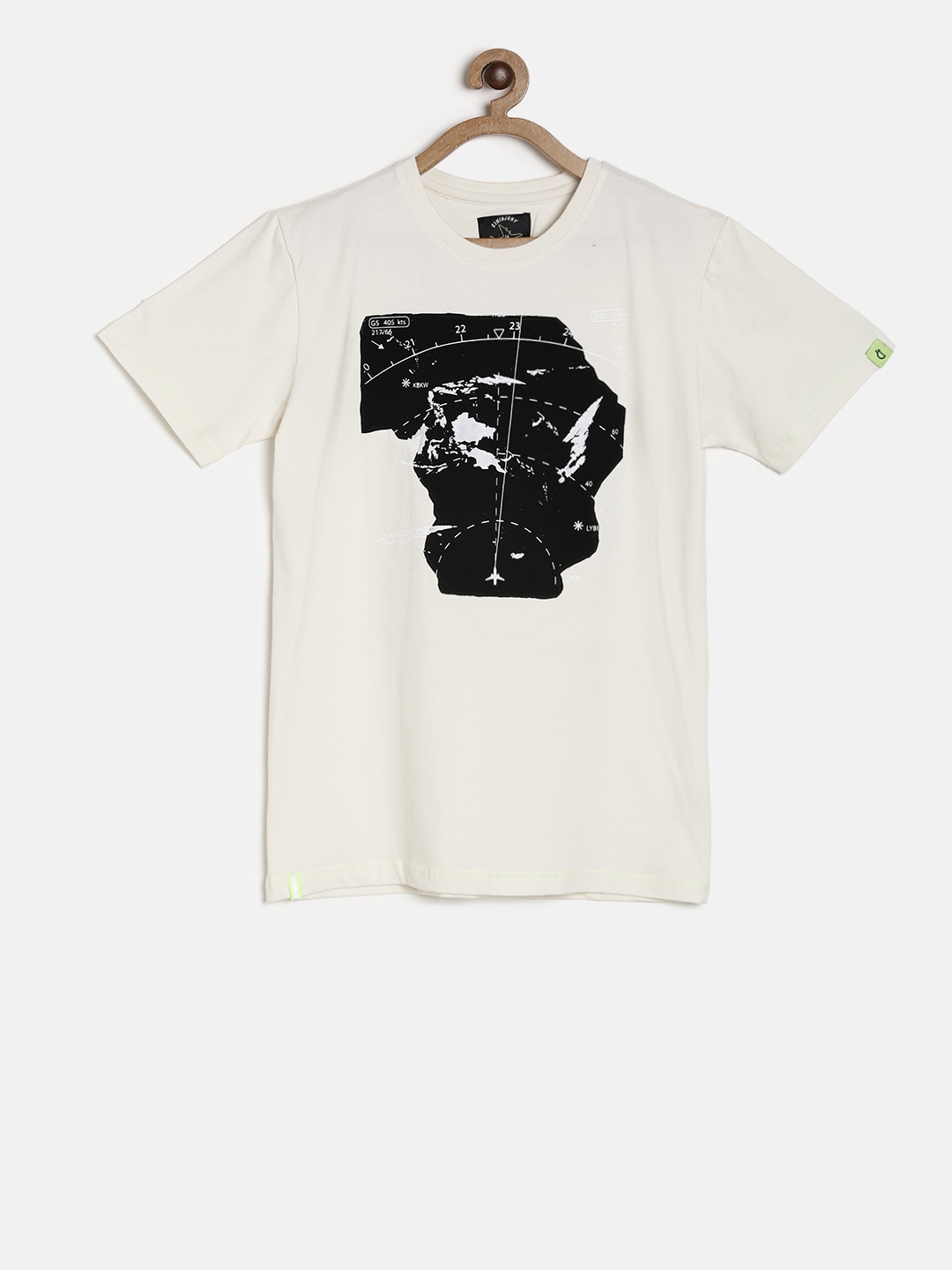 

Gini and Jony Boys White Printed Round Neck T-shirt