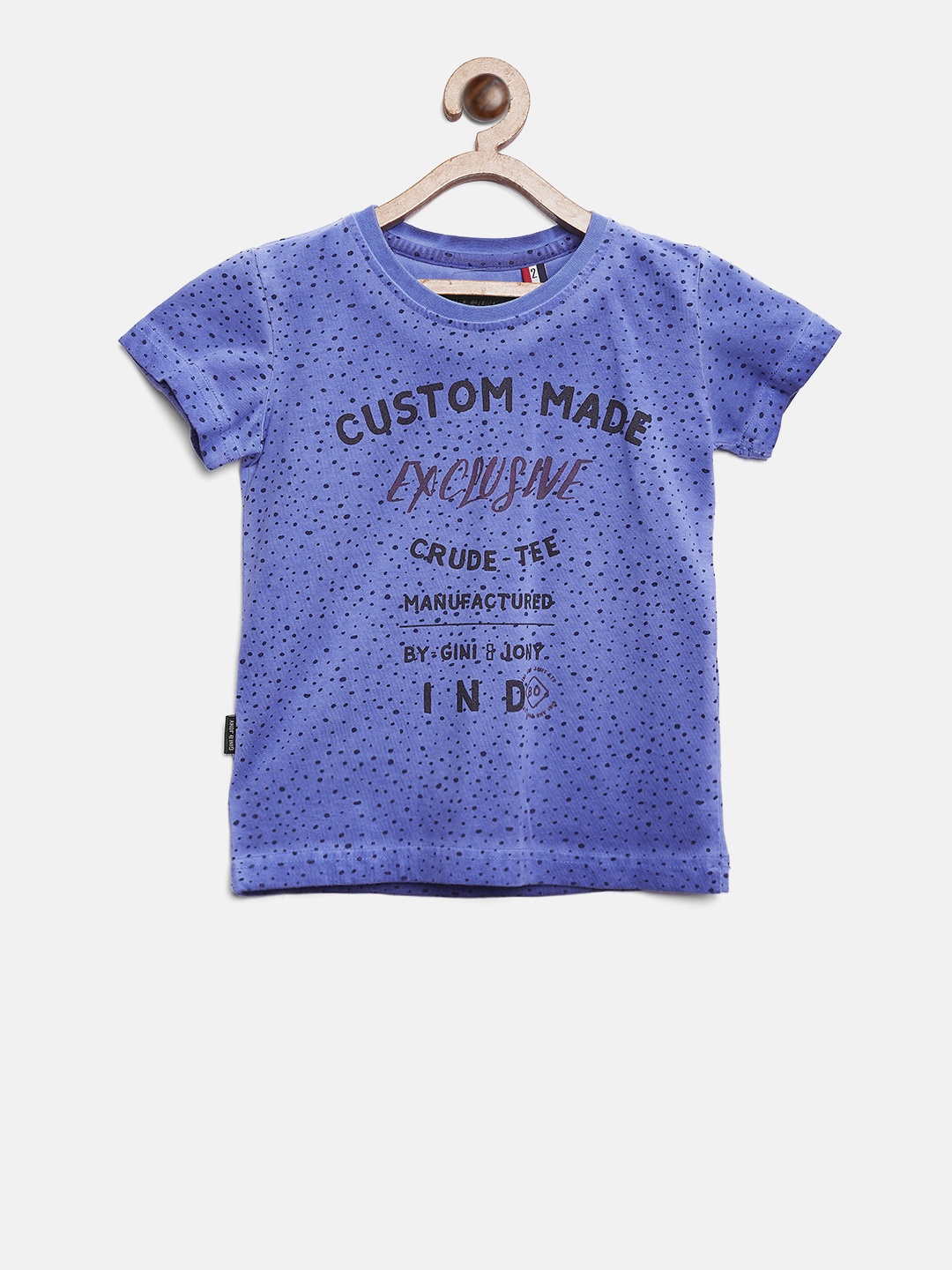 

Gini and Jony Boys Blue Printed T-shirt