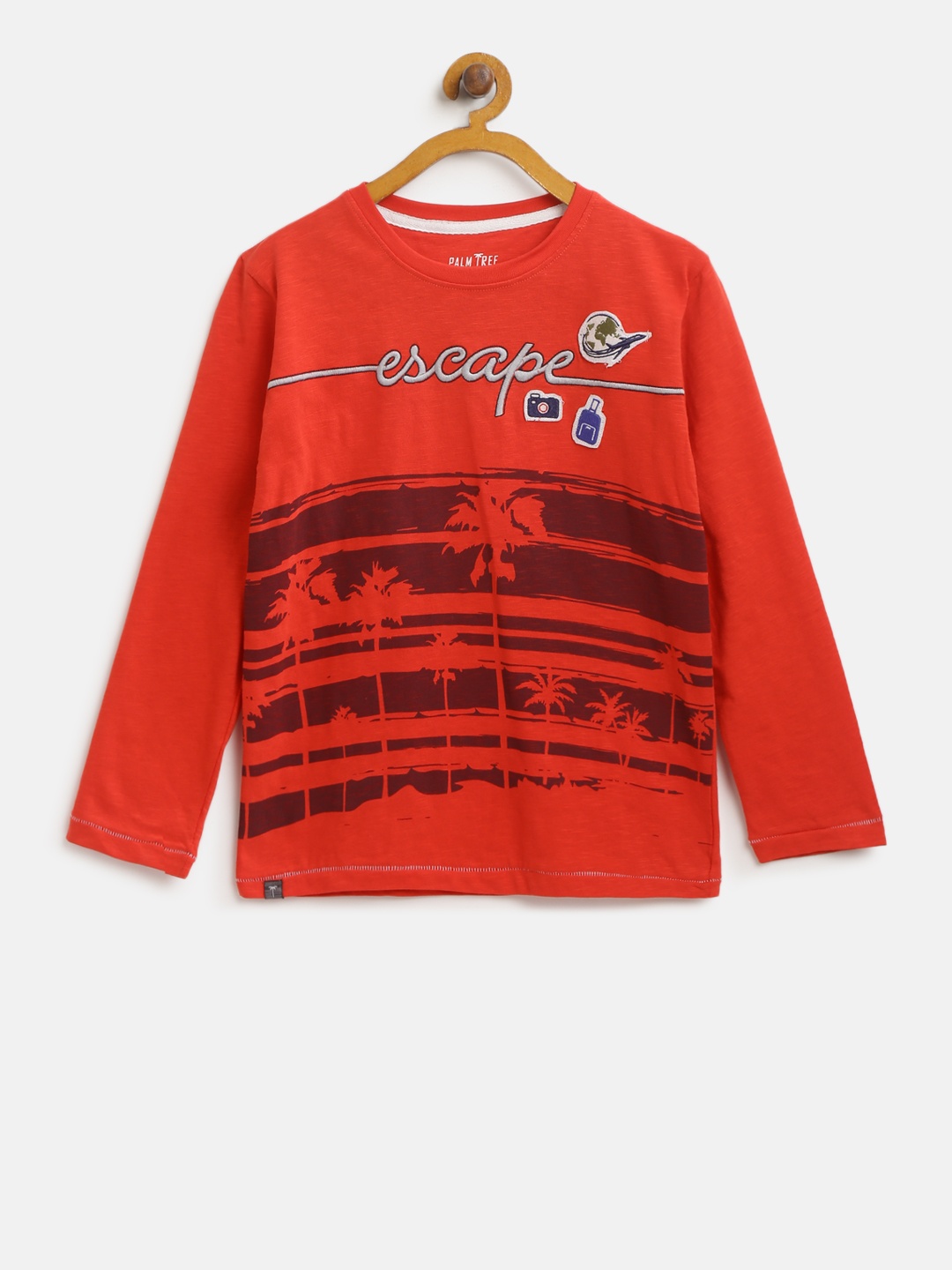 

Palm Tree Boys Red Printed Round Neck T-shirt