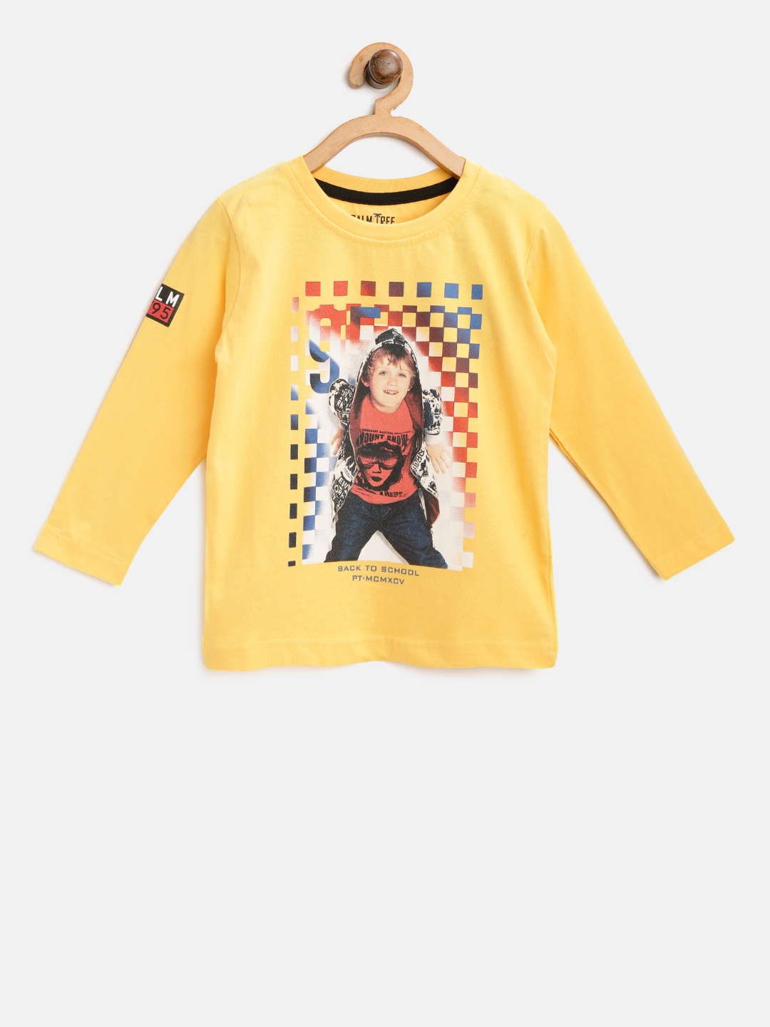 

Palm Tree Boys Yellow Printed Round Neck T-shirt