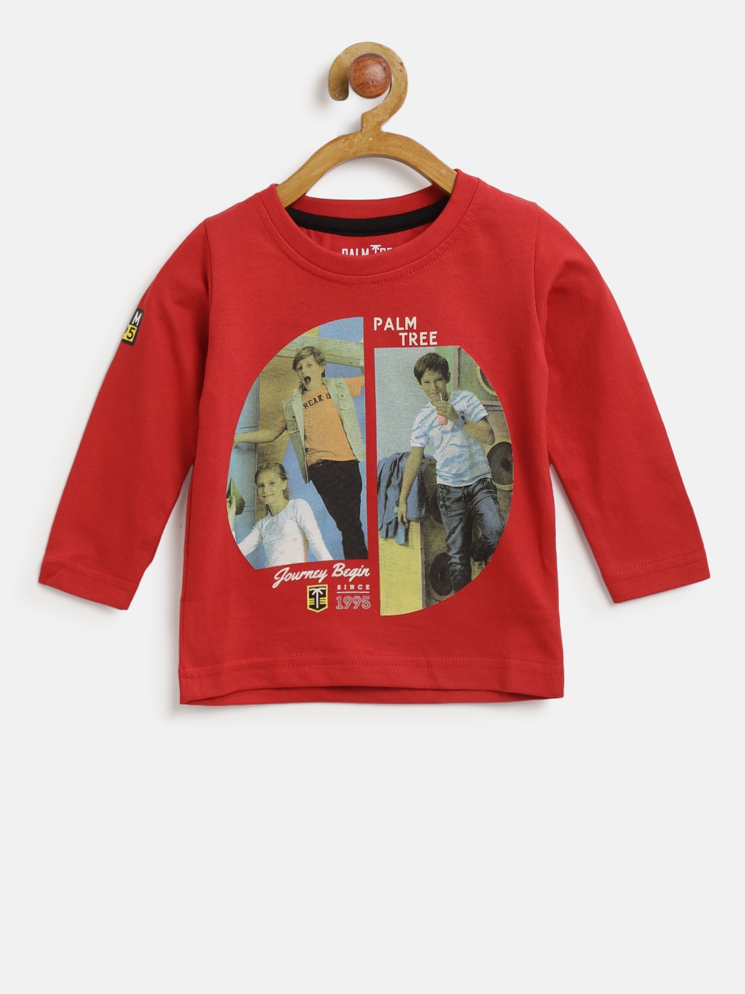 

Palm Tree Boys Red Printed Round Neck T-shirt