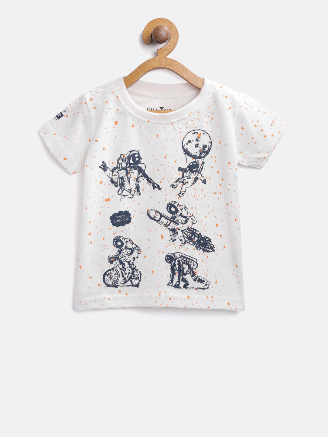 

Palm Tree Boys White Printed Round Neck T-shirt
