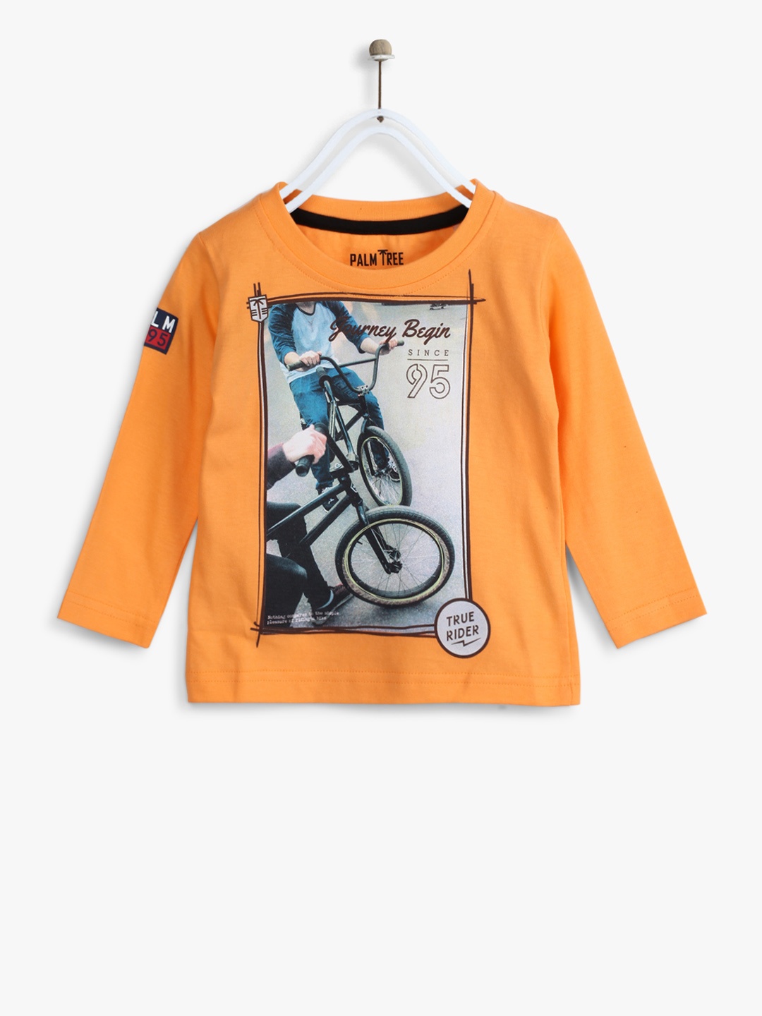 

Palm Tree Boys Orange Printed Round Neck T-shirt