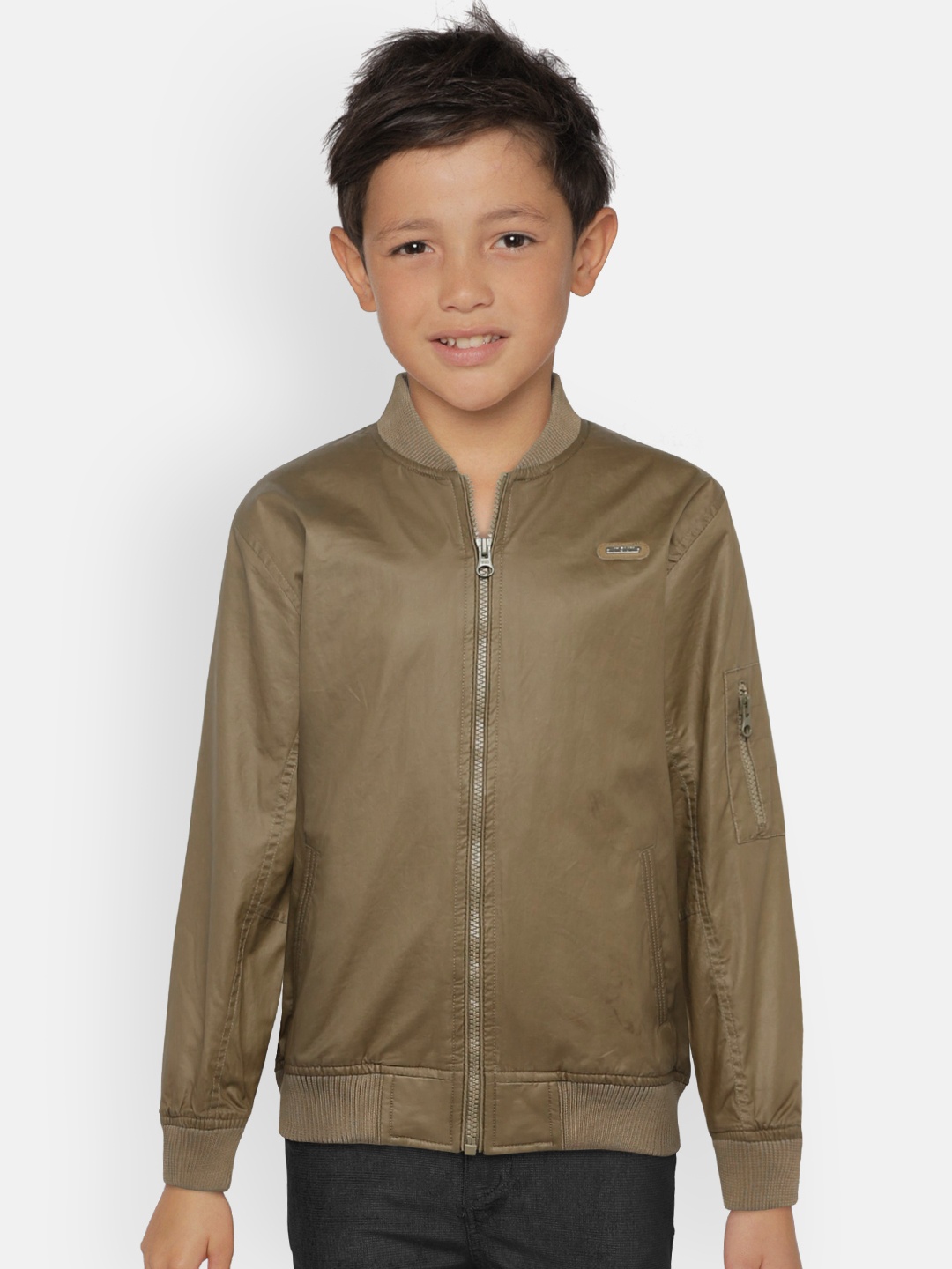

Gini and Jony Boys Brown Solid Jacket