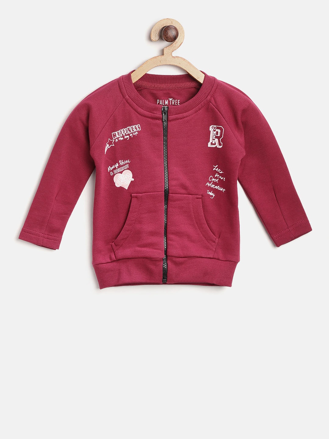 

Gini and Jony Palm Tree Girls Maroon Printed Sweatshirt