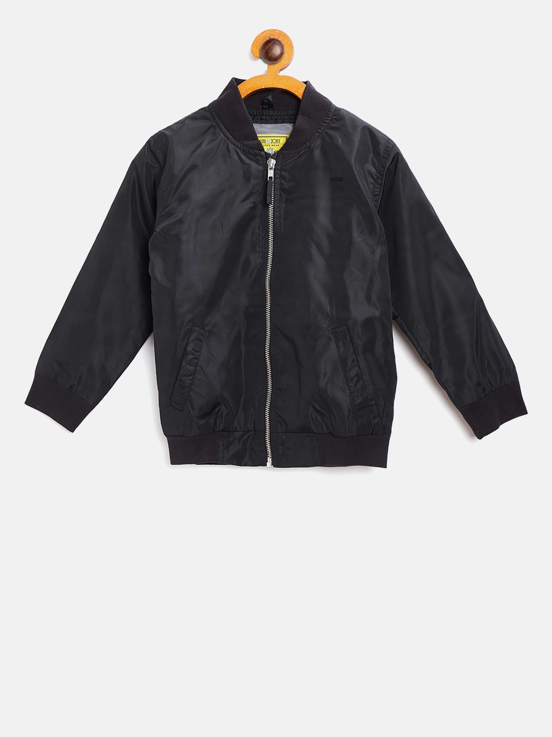 

Gini and Jony Boys Black Solid Bomber Jacket