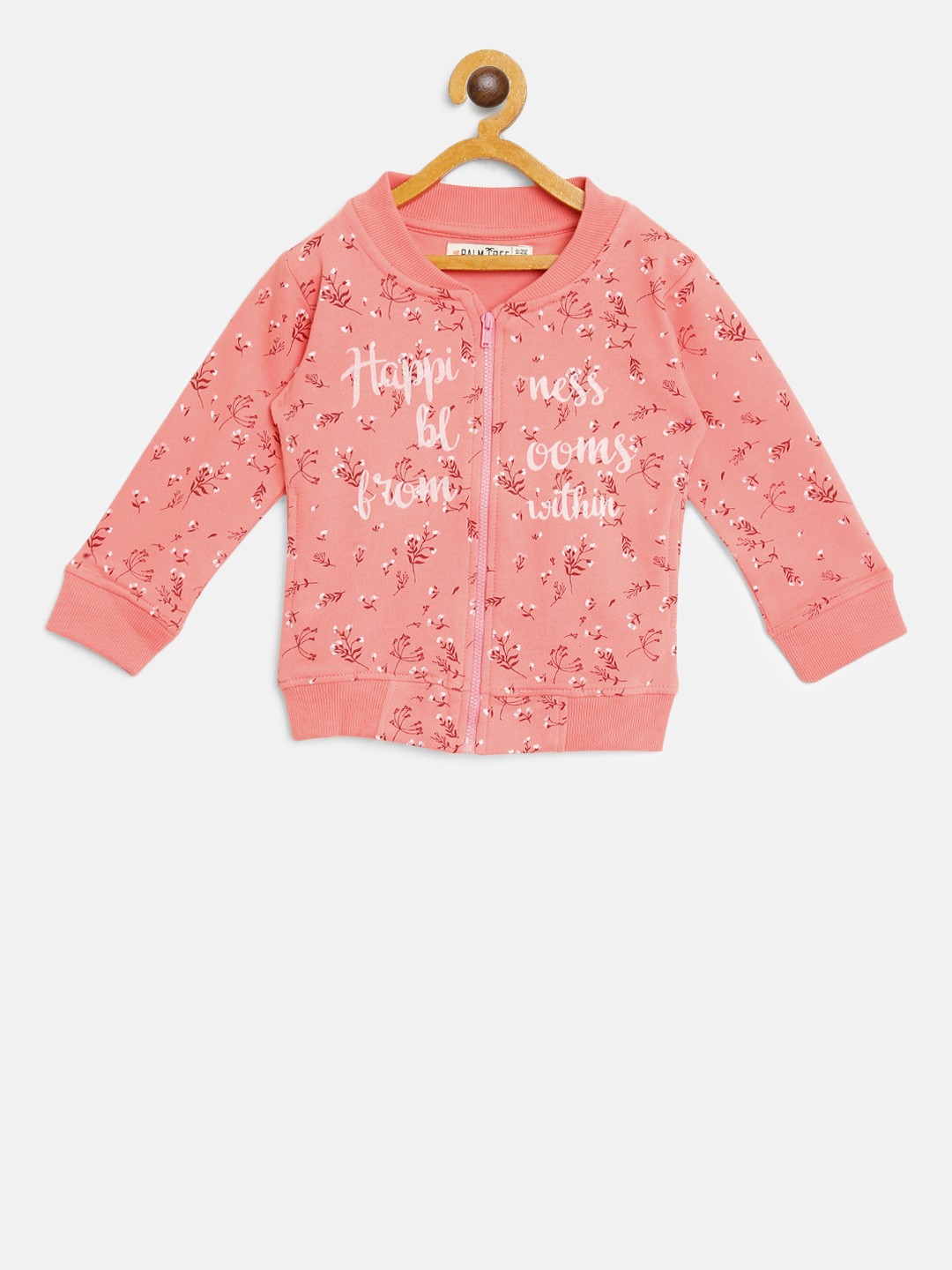 

Palm Tree Girls Pink & Maroon Printed Sweatshirt