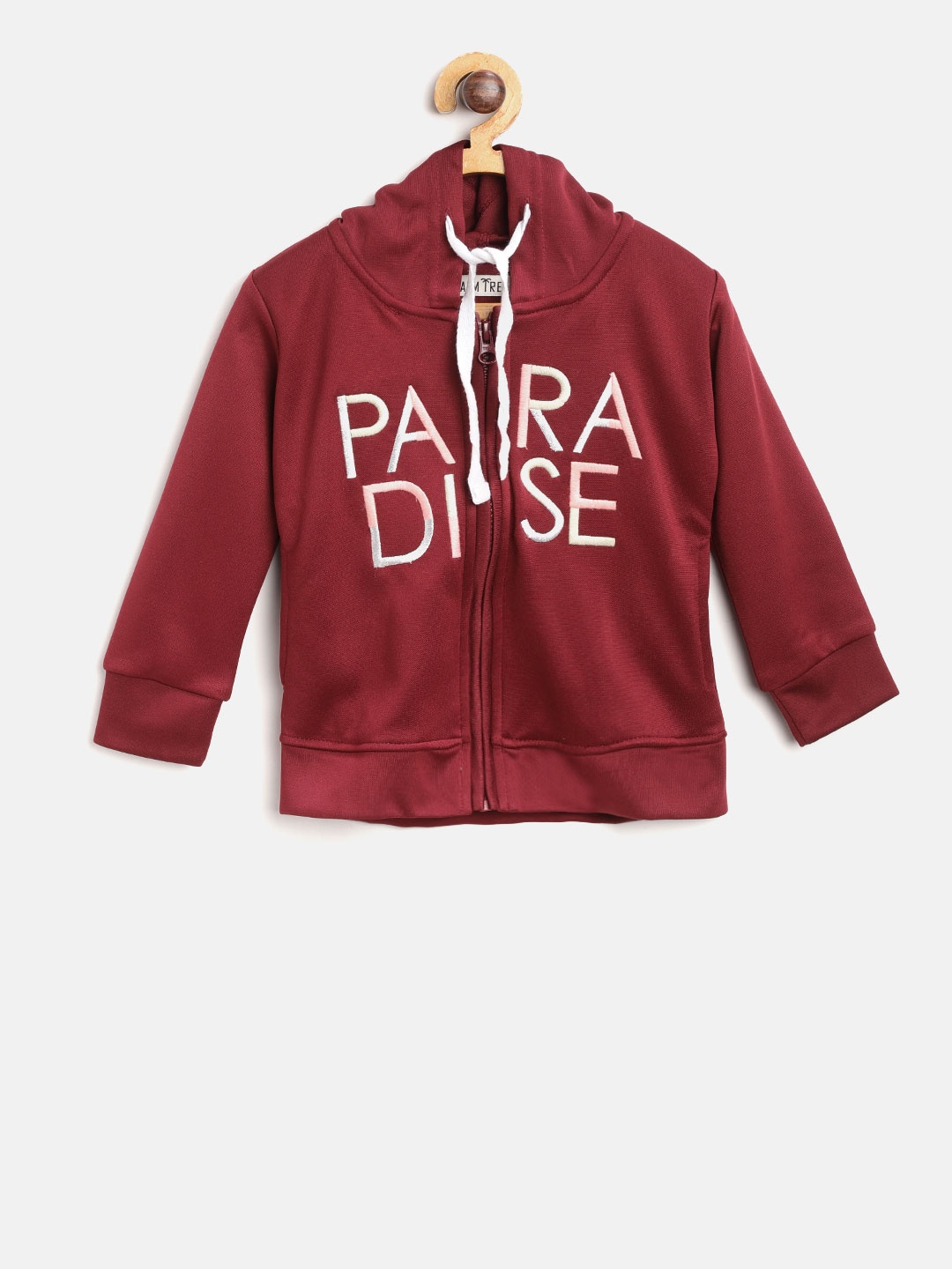 

Palm Tree Girls Maroon Printed Hooded Sweatshirt