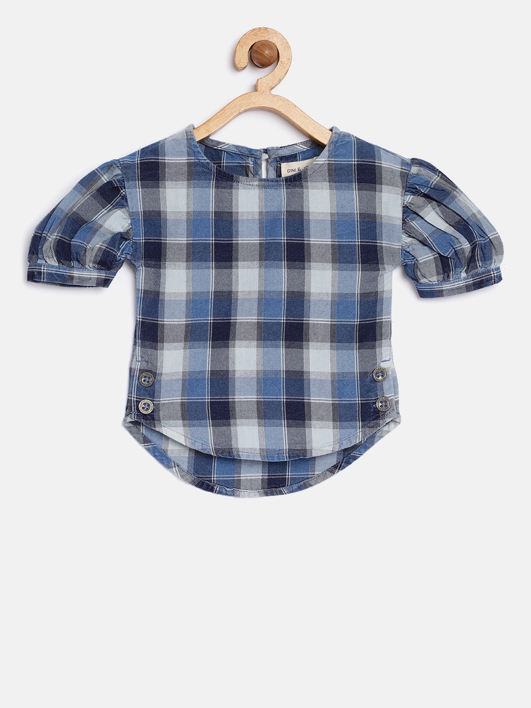 

Gini and Jony Girls Blue Checked Top