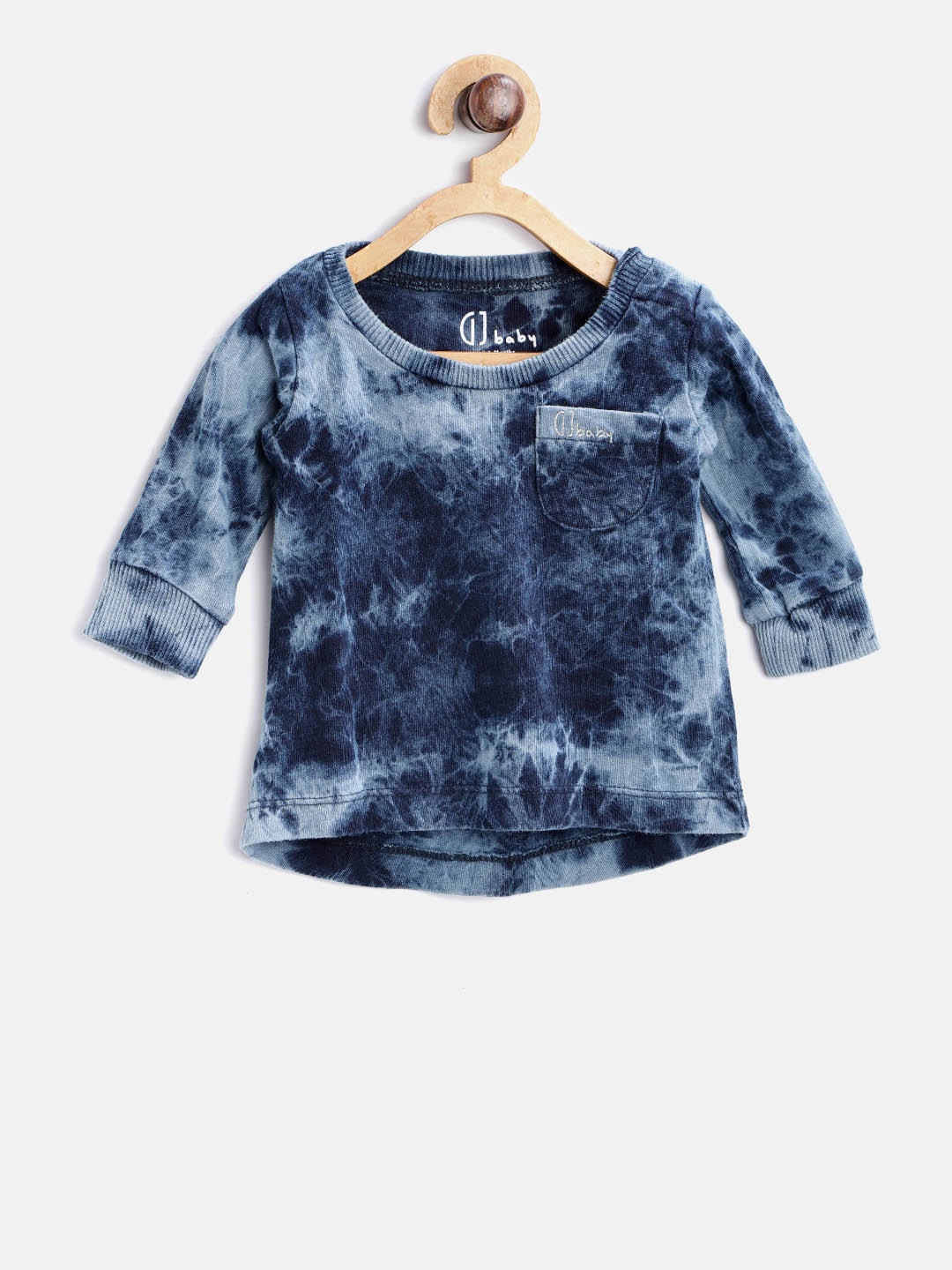 

Gini and Jony Girls Navy Blue Dyed Round Neck T-shirt