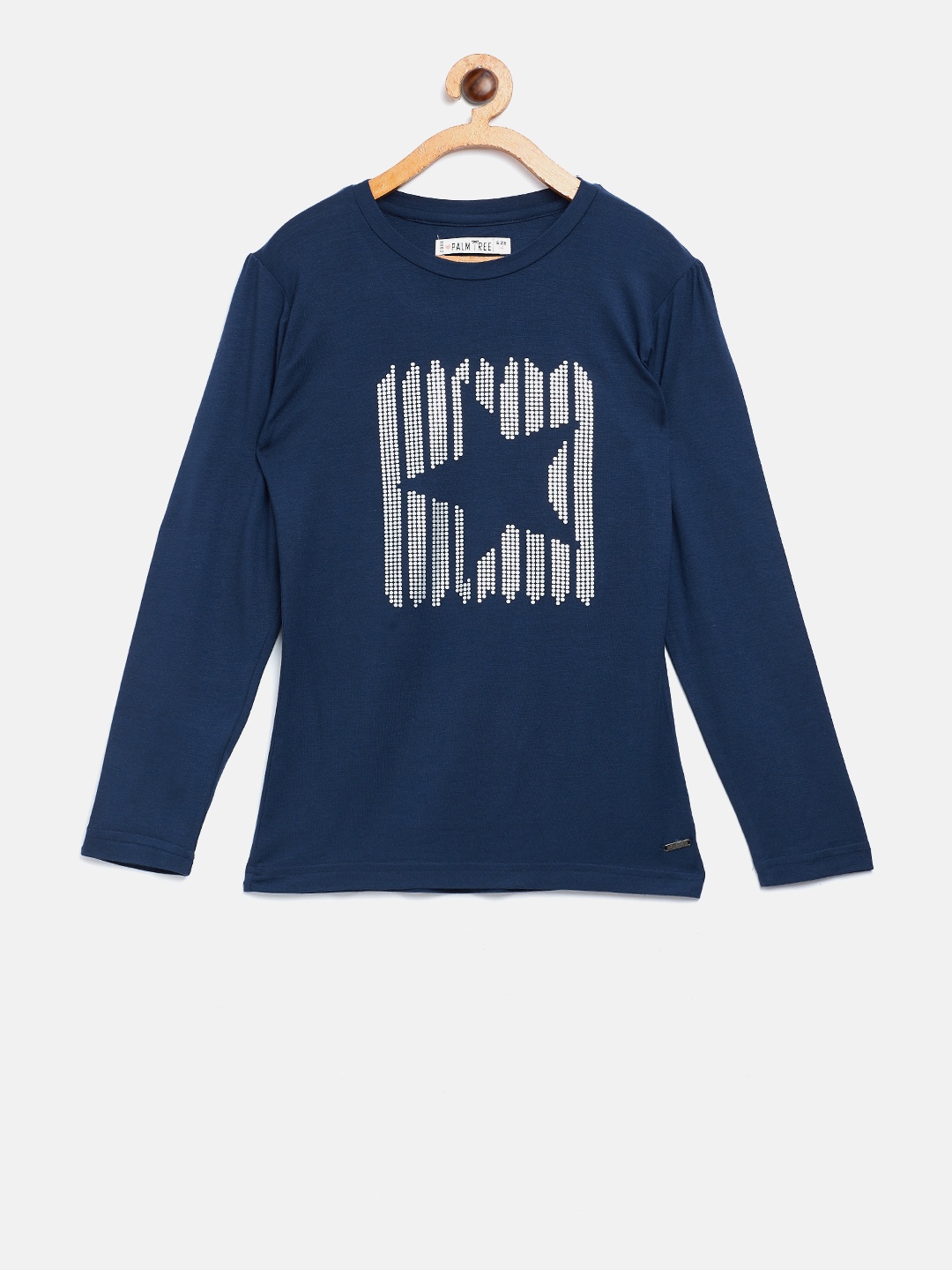 

Palm Tree Girls Navy Blue Printed T-Shirt