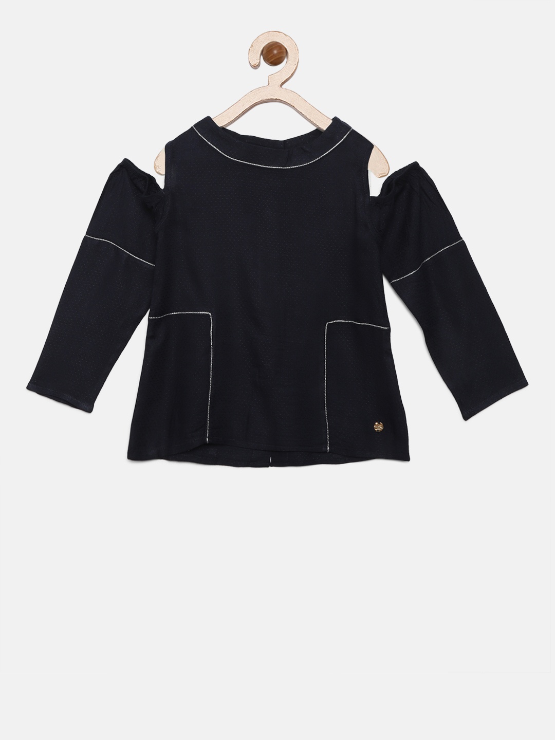 

Gini and Jony Girls Navy Blue Solid Top