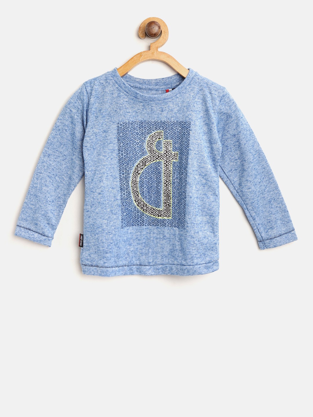 

Gini and Jony Boys Blue Printed Round Neck T-shirt