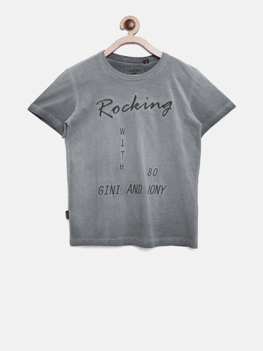

Gini and Jony Boys Grey Printed T-shirt