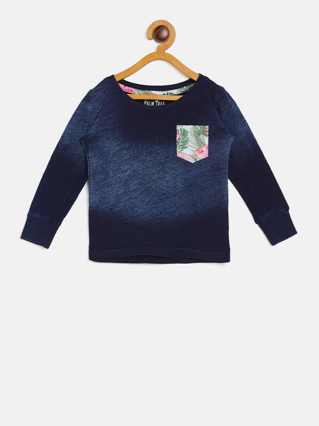 

Palm Tree Boys Navy Blue Faded Round Neck T-shirt